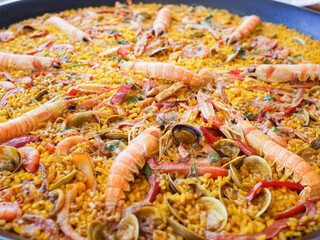 Spanish seafood paella