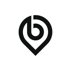 Letter b location logo icon vector © Asenbayu
