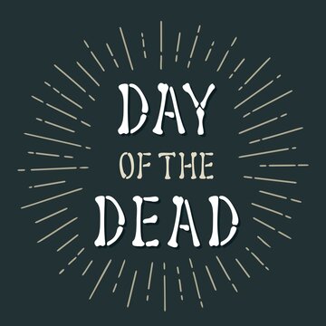Day of the Dead vintage vector white lettering on dark background.