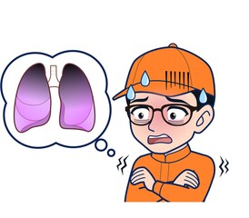 Young man in orange work clothes