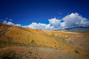 Desert landscape with colorful hills