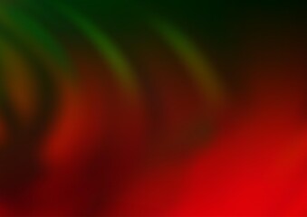Dark Green, Red vector glossy bokeh pattern.