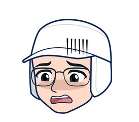 young man in white hygienic clothes