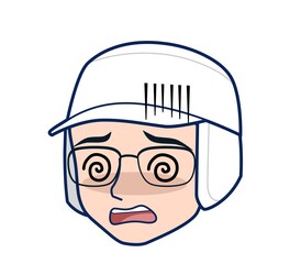 young man in white hygienic clothes