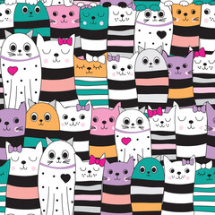 cute cat seamless pattern