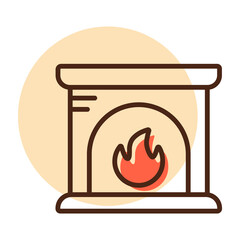 Fireplace vector icon. Winter sign