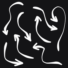 Set of rough hand drawn, grunge, handmade elements arrows, waypoints EPS Vector