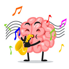 Vector illustration of brain mascot or character