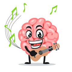 Vector illustration of brain mascot or character