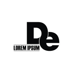 Letter DE simple logo design vector