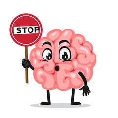 Vector illustration of brain mascot or character