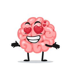 Vector illustration of brain mascot or character