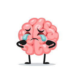 Vector illustration of brain mascot or character