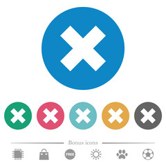 Cancel flat round icons