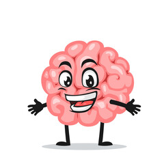 Vector illustration of brain mascot or character