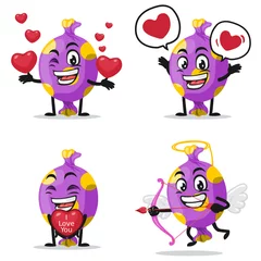 Fotobehang vector illustration of candy mascot or character © nugi