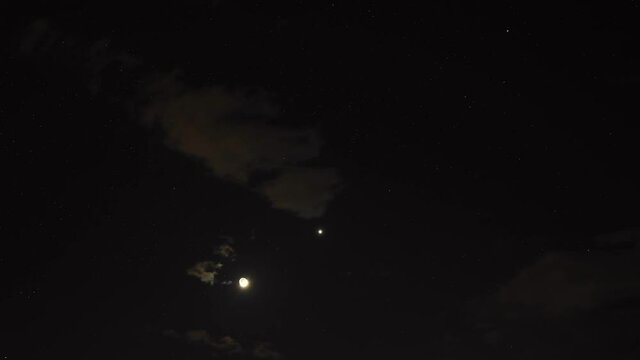 stars and moon in night sky