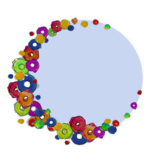 Donuts frame describing a circle blu