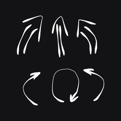 Set of rough hand drawn, grunge, handmade elements arrows, waypoints EPS Vector