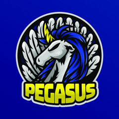 Pegasus Logo Mascot Esports Sport Vector Illustration