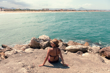 Woman looking at the sea