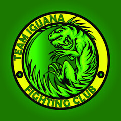 iguana mascot logo design vector with modern illustration concept style for badge, emblem and tshirt printing. angry iguana illustration for sport fighting team.