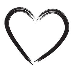 Black heart outline vector. Hand drawn love icon. Trendy heart isolated on white background. For love icon, greeting card and Valentine's day. Creative love art. Heart outline vector