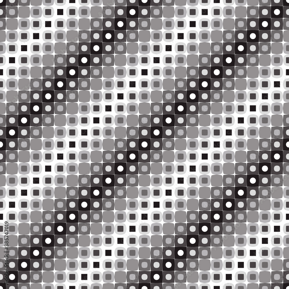 Poster abstract vector seamless pattern of monochrome squares.