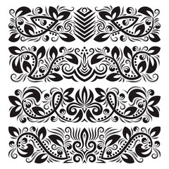 Vintage decorative elements for design. Floral decorations in antique style.