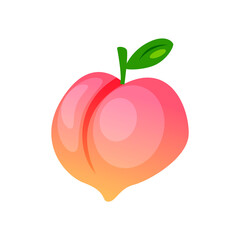 Cool illustration of delicious ripe peach vector