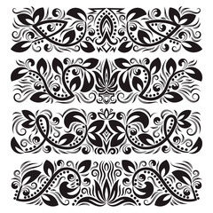 Vintage decorative elements for design. Floral decorations in antique style.