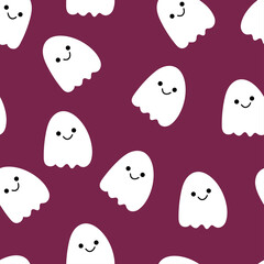 Seamless pattern with cartoon halloween theme. for fabric print, textile, gift wrapping paper. colorful vector for kids, flat style