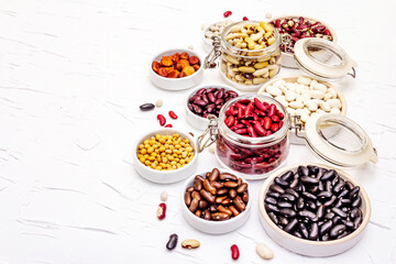 Assorted different types of beans
