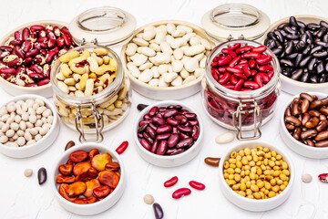 Assorted different types of beans