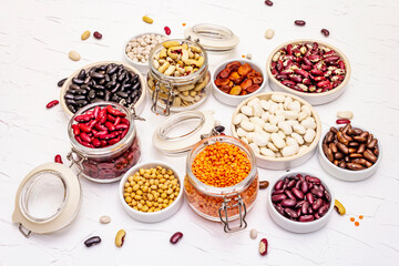 Assorted different types of beans