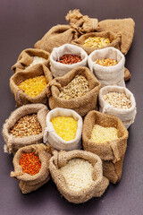 Fototapeta na wymiar Assorted variety of cereals