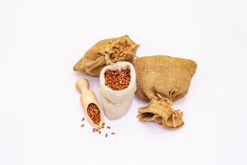 Whole wild rice grains isolated on white background