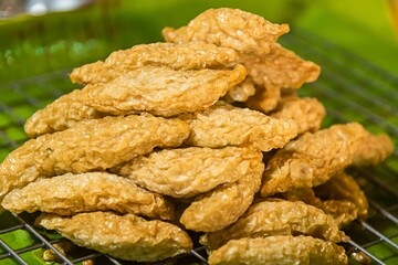 Fried fish balls for sale in the market