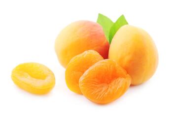 Sweet apricots fruits with dried apricots
