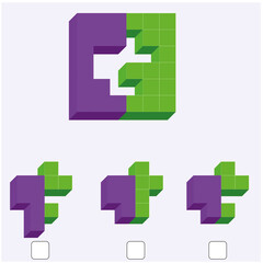 Intelligence question - cube completion test iq test - Vector