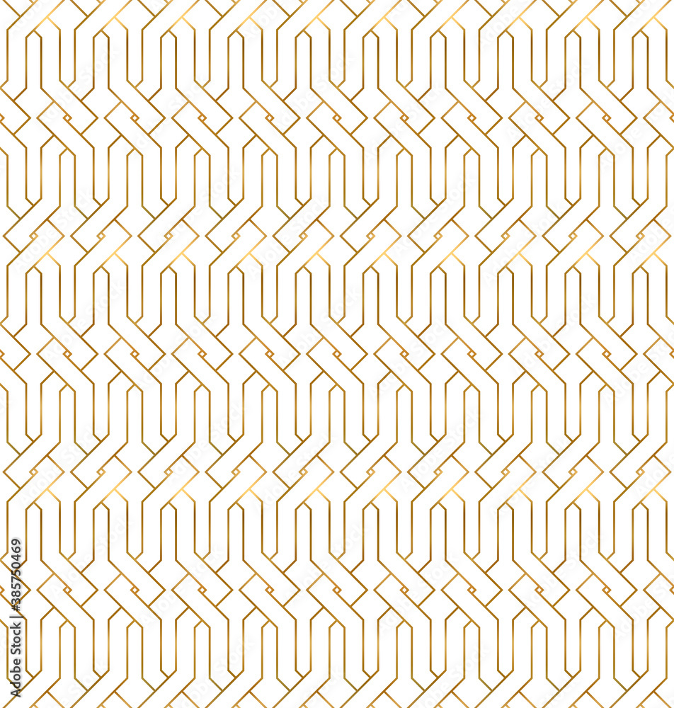 Poster seamless pattern of golden abstract lines