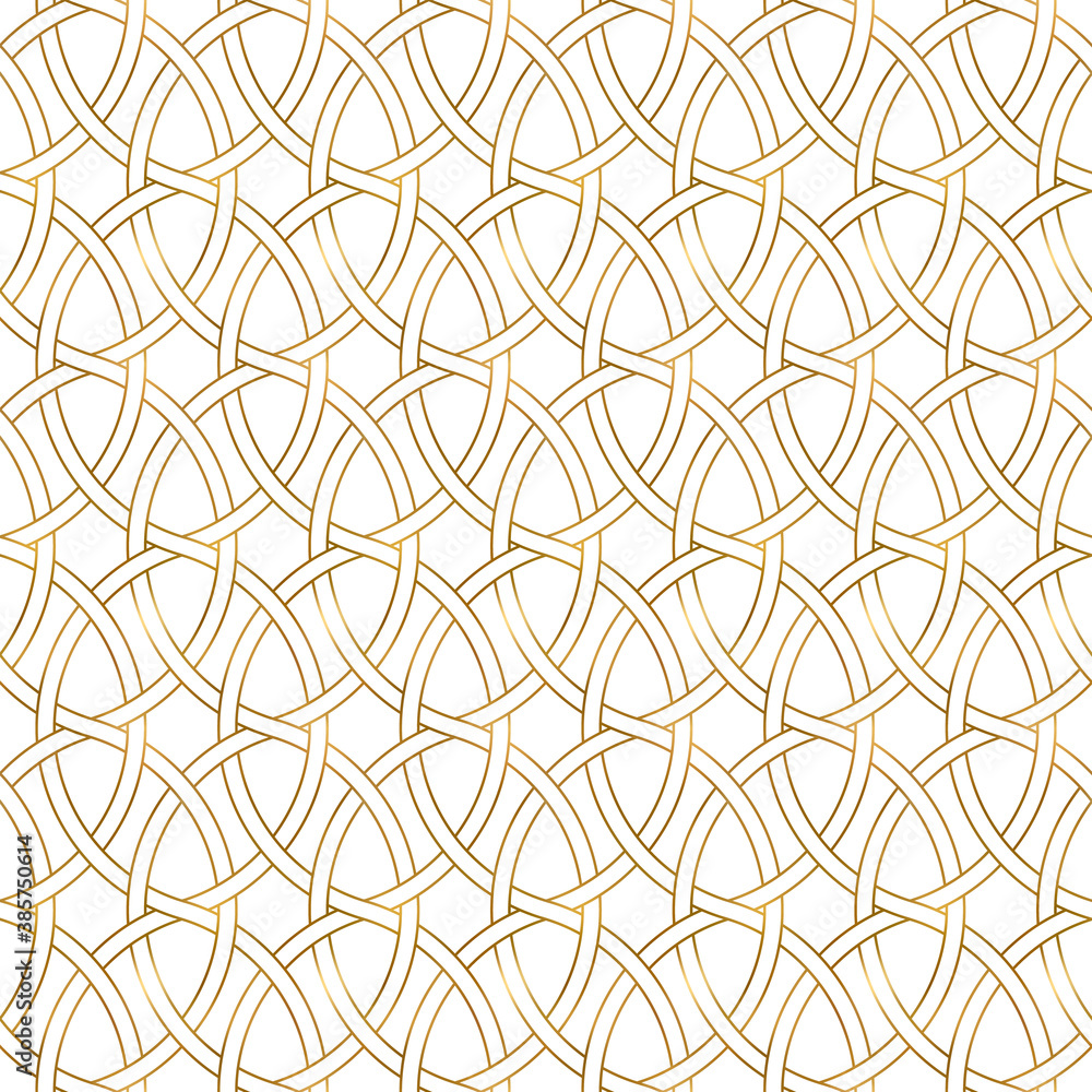 Poster seamless pattern of golden abstract lines