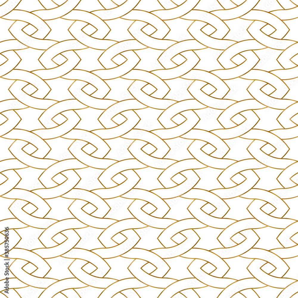 Poster seamless pattern of golden abstract lines