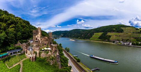 Rheinstein Castle, Trechtingshausen, Unesco World Heritage Site Upper Middle Rhine Valley,...