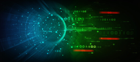 2d illustration abstract digital binary data on computer screen