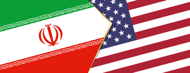 Iran and USA flags, two vector flags.