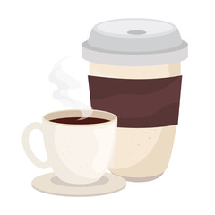 coffee mug and cup design of drink caffeine breakfast and beverage theme Vector illustration