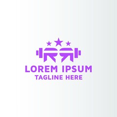 Alphabet RR with Star image, Modern fitness icon vector logo design idea