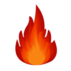 fire flames isolated on white