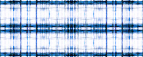 Blue Picnic Plaid. Watercolour Stripes Print. 